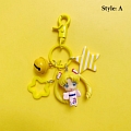 Japanese Moon 3D Girls Key Chain желтый розовый Пурпурный Cartoon Аниме Gamers Keychain | Kawaii Handmade Cute 3D Keychain | Charm аксессуар